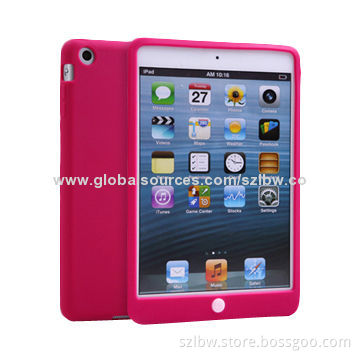 Sky-blue Silicone Protective Soft Case for iPad, Candy Color Smooth Soft Silicone Case